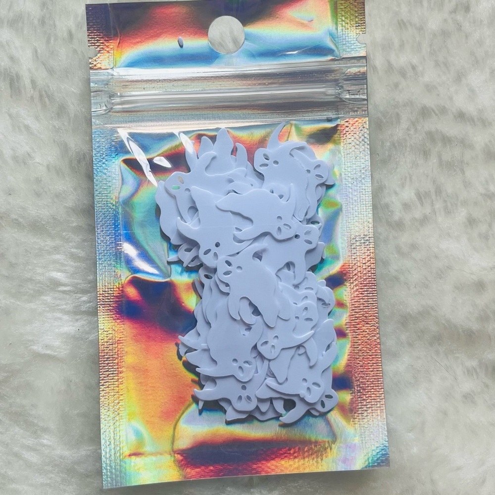 NIB White Ghost Sequins/Glitter .75", Spooky Halloween for Resin Art, Confetti